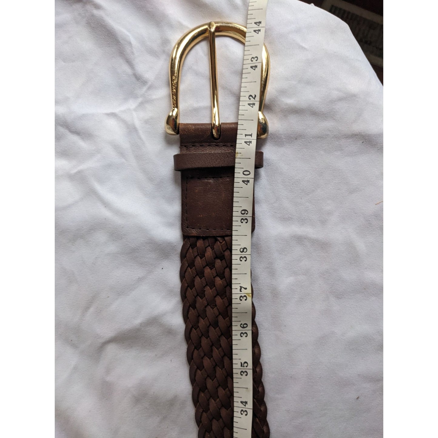 Vintage Y2K MICHAEL KORS Brown Woven Belt Gold Buckle