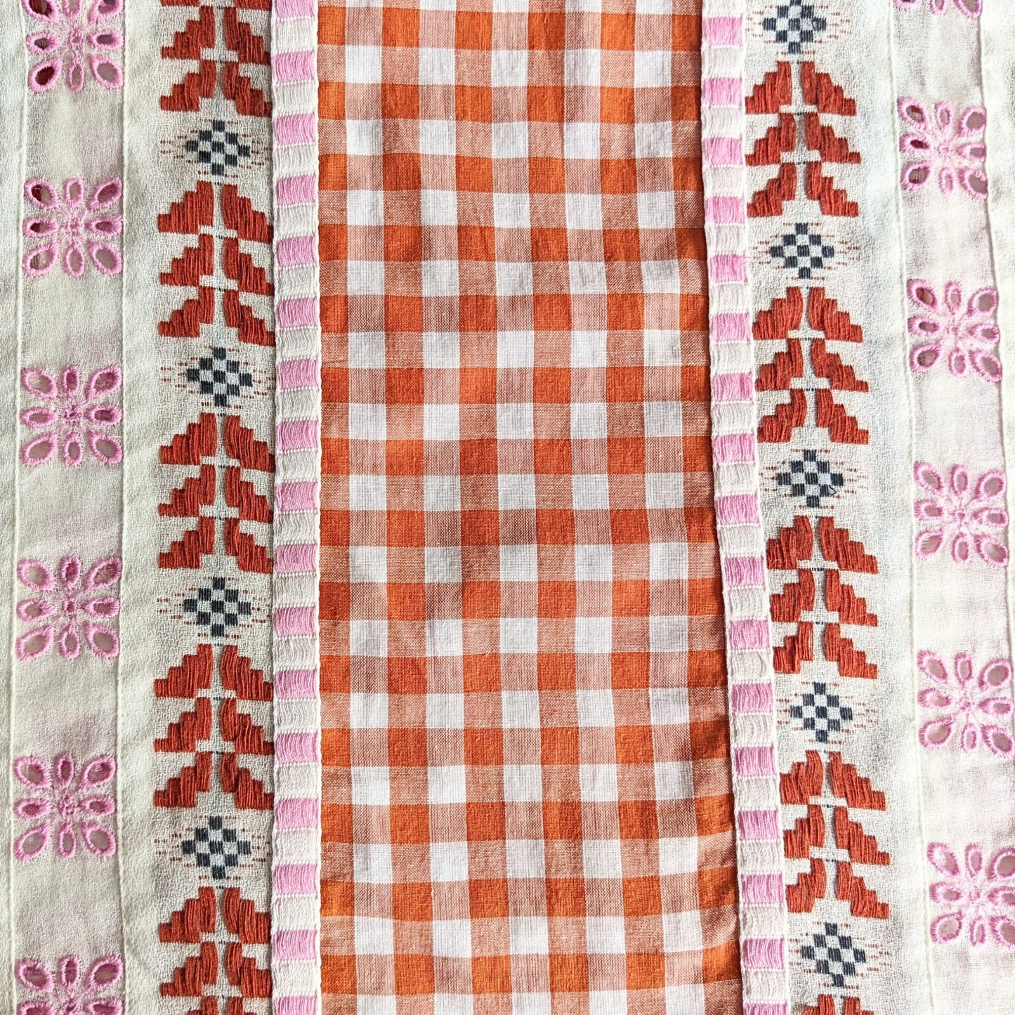 DODO BAR OR 100% Cotton Carmen Kaftan Orange Pink Embroidered Boho Dress Size M
