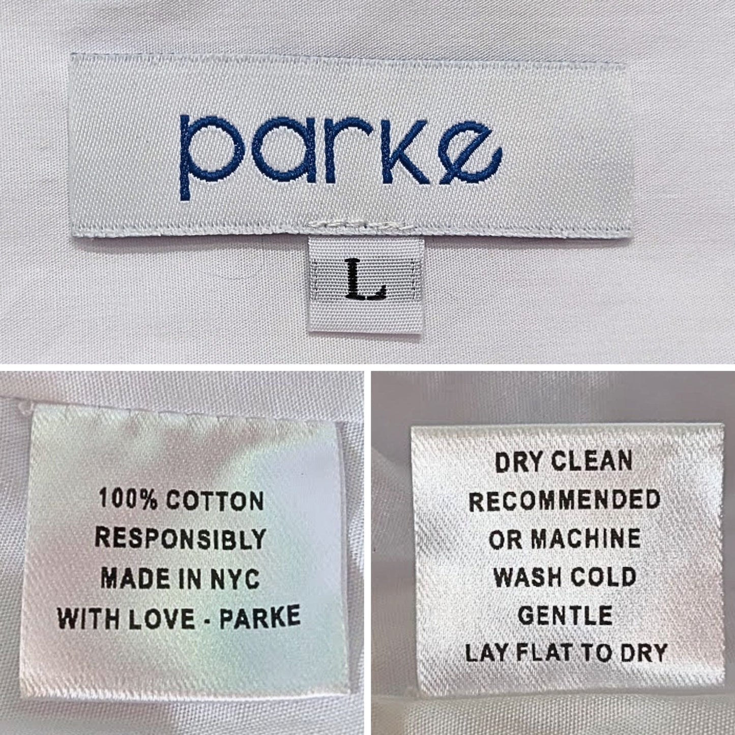 NWOT PARKE White Bubble Down Cropped Blouson Poplin Shirt Boho Normcore Size L
