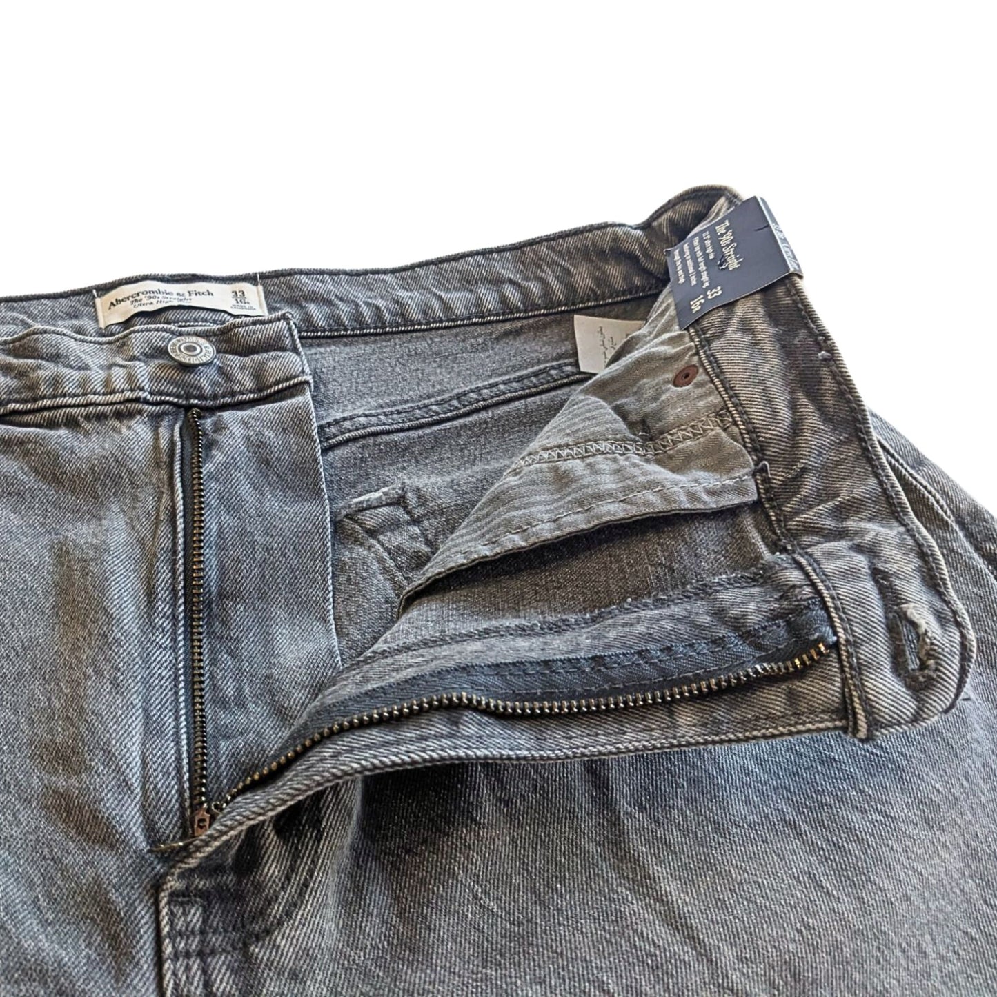 NWT ABERCROMBIE & FITCH 90s Straight Ultra High Rise Curve Love Jeans Sz 33x16R
