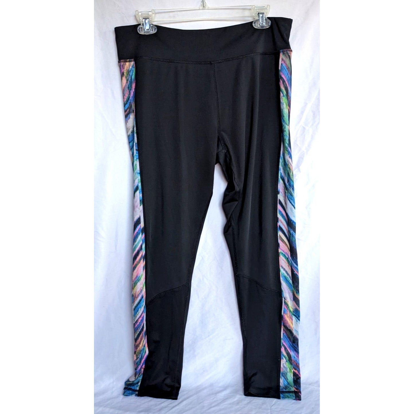AEROPOSTALE Black Leggings w/Pastel Side Stripes Live Love Dream Size XL