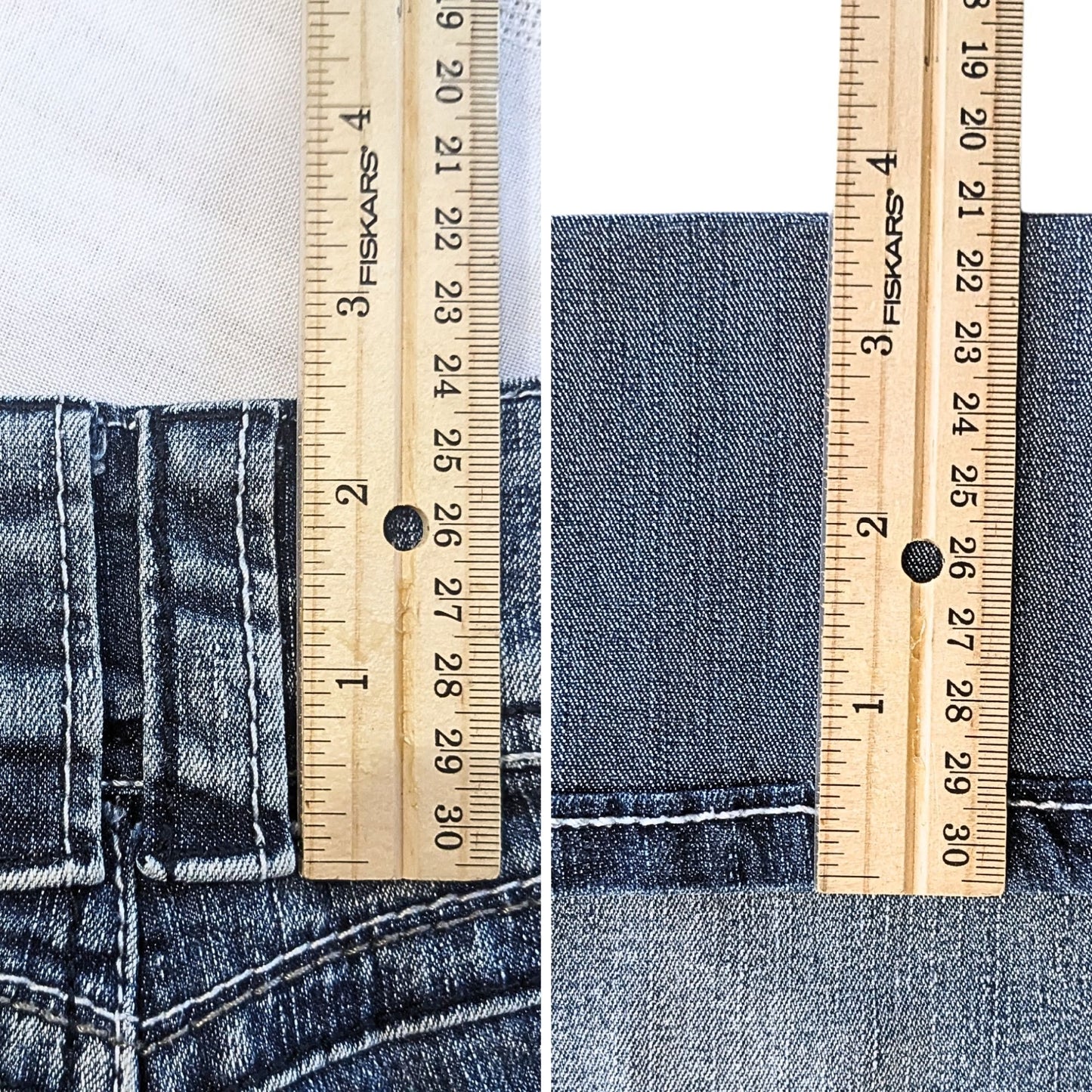 Vintage Y2K ANGELS JEANS McBling Ultra Low Rise Crop Cuff Icy Wash Jeans Size 7