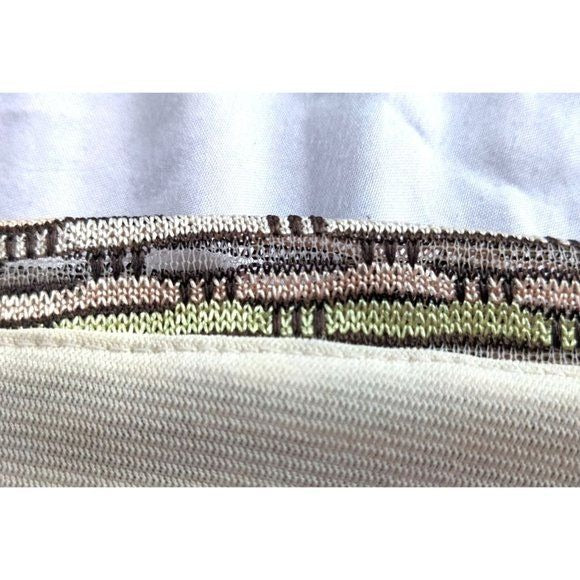 JONES NEW YORK Metallic Beige Gray Wrap Top Lined Flemish Brickwork Size XL