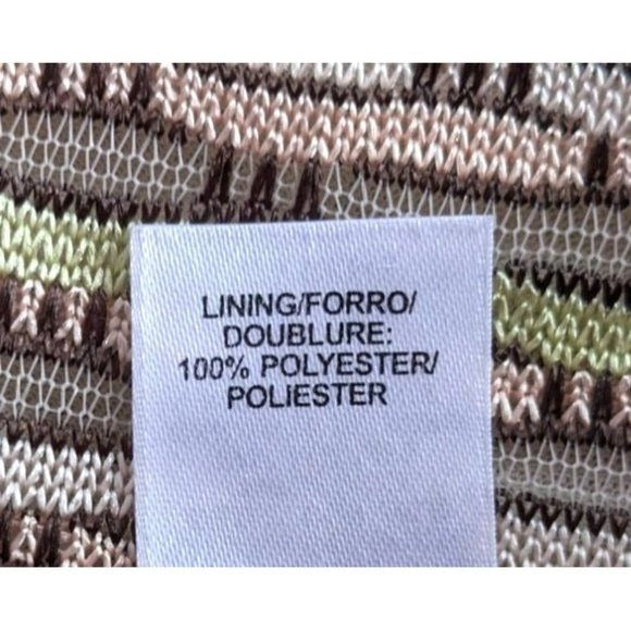 JONES NEW YORK Metallic Beige Gray Wrap Top Lined Flemish Brickwork Size XL