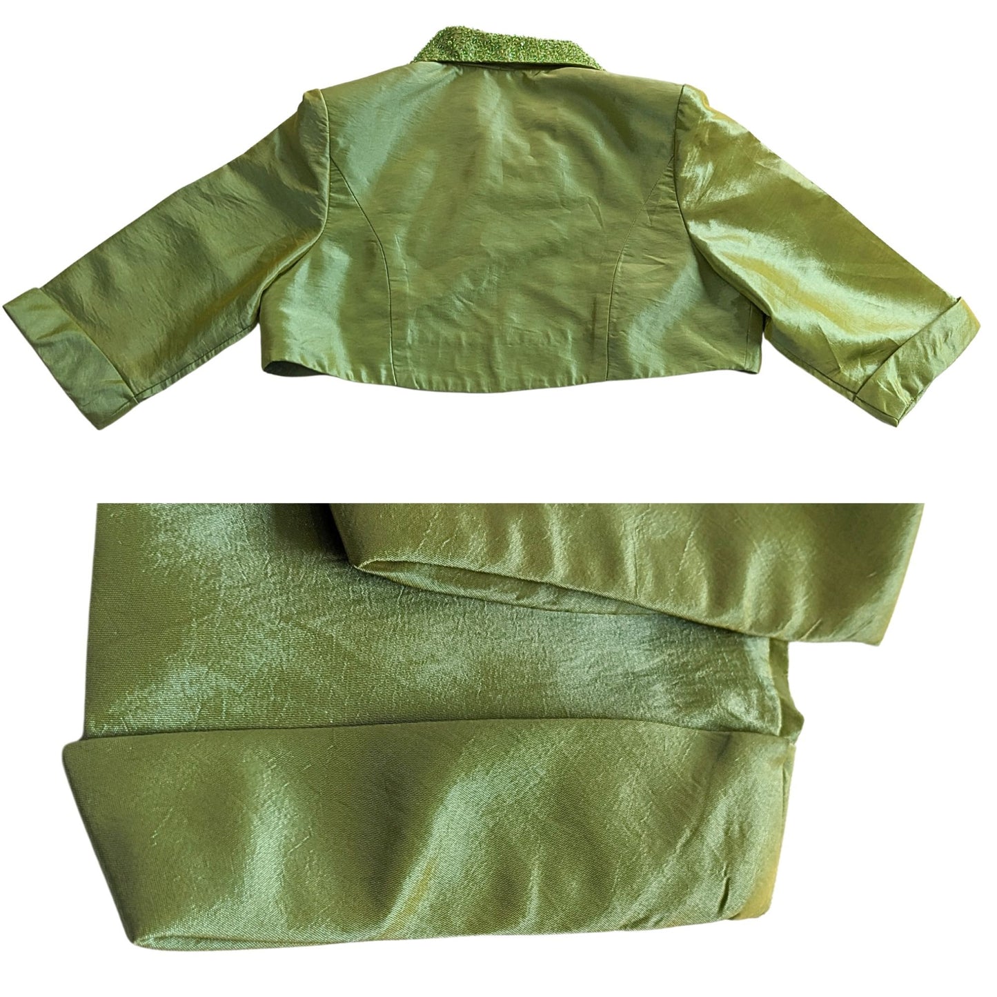 Vtg Y2K MARSONI Avocado Party Dress Jacket Set - The Nanny/Romy & Michele Sz 10
