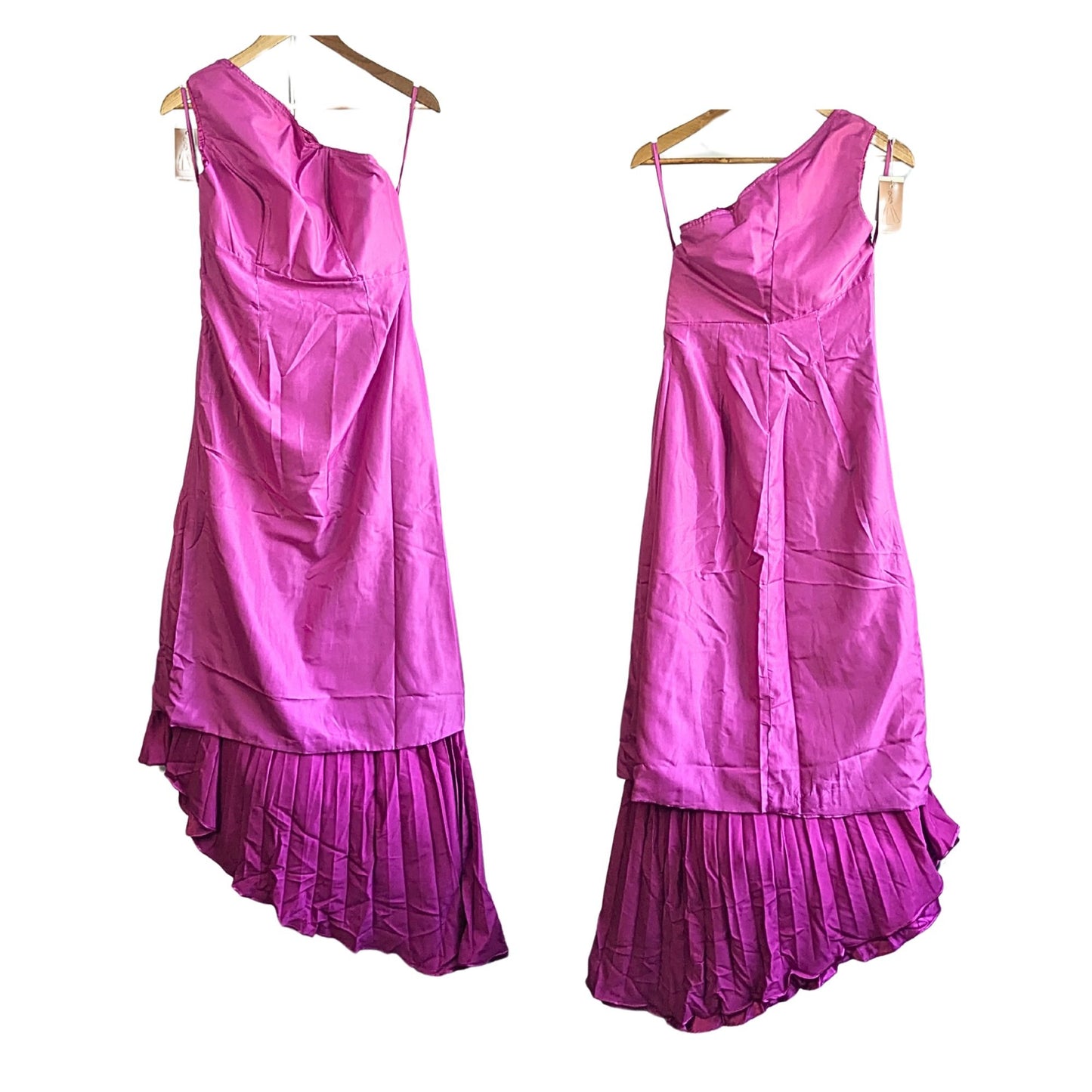 MISSACC ALC Delfina Lookalike Fuschia Asymmetrical Pleated Dress Size 8