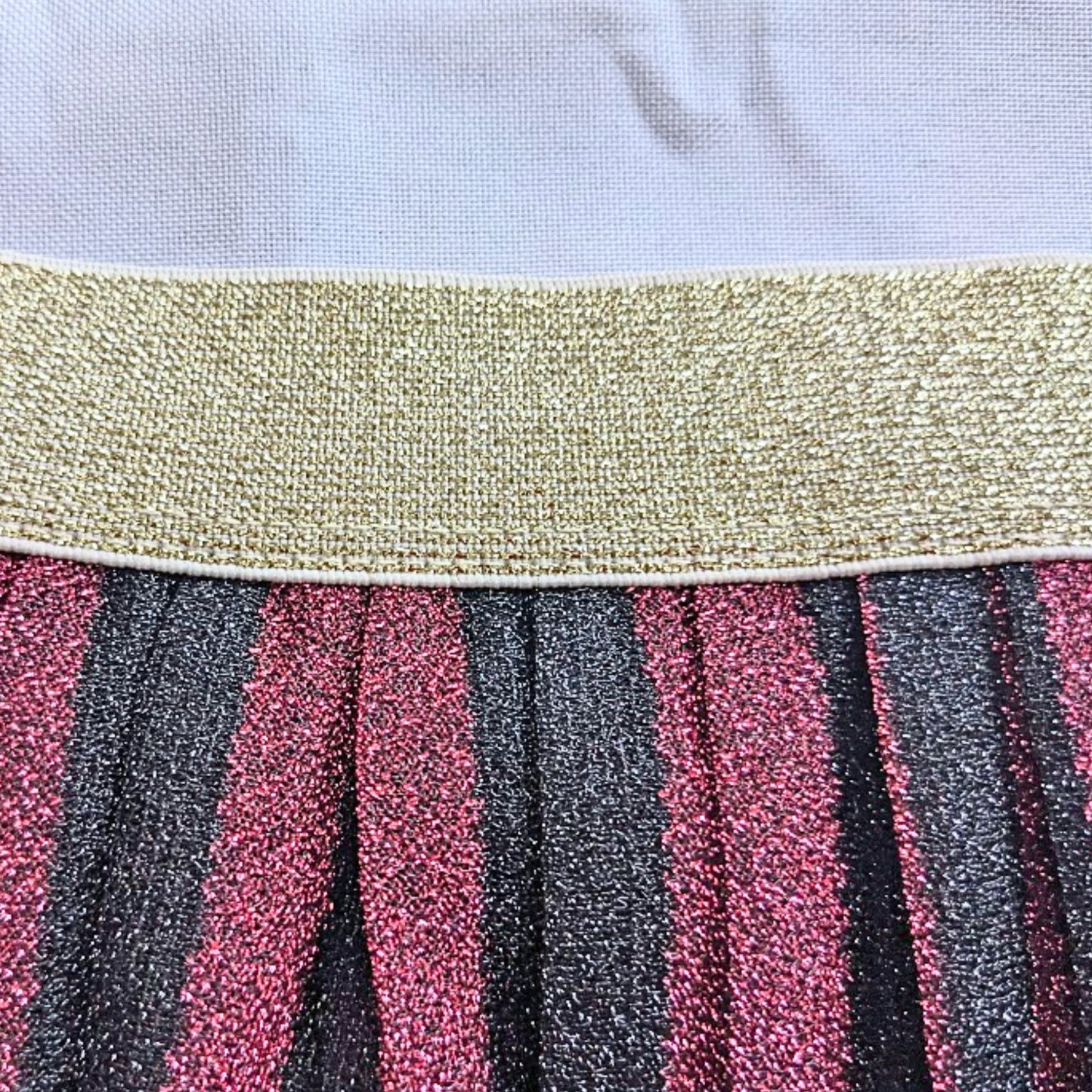 NWT J.CREW Berry Black Shine Pleated Midi Pull-On Metallic Skirt Girls Size L