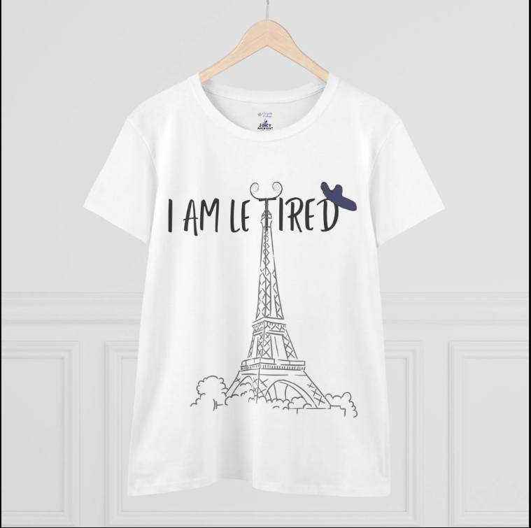 I Am Le Tired Juicy-Inspired SS Crew Logo Tee - Print on Demand