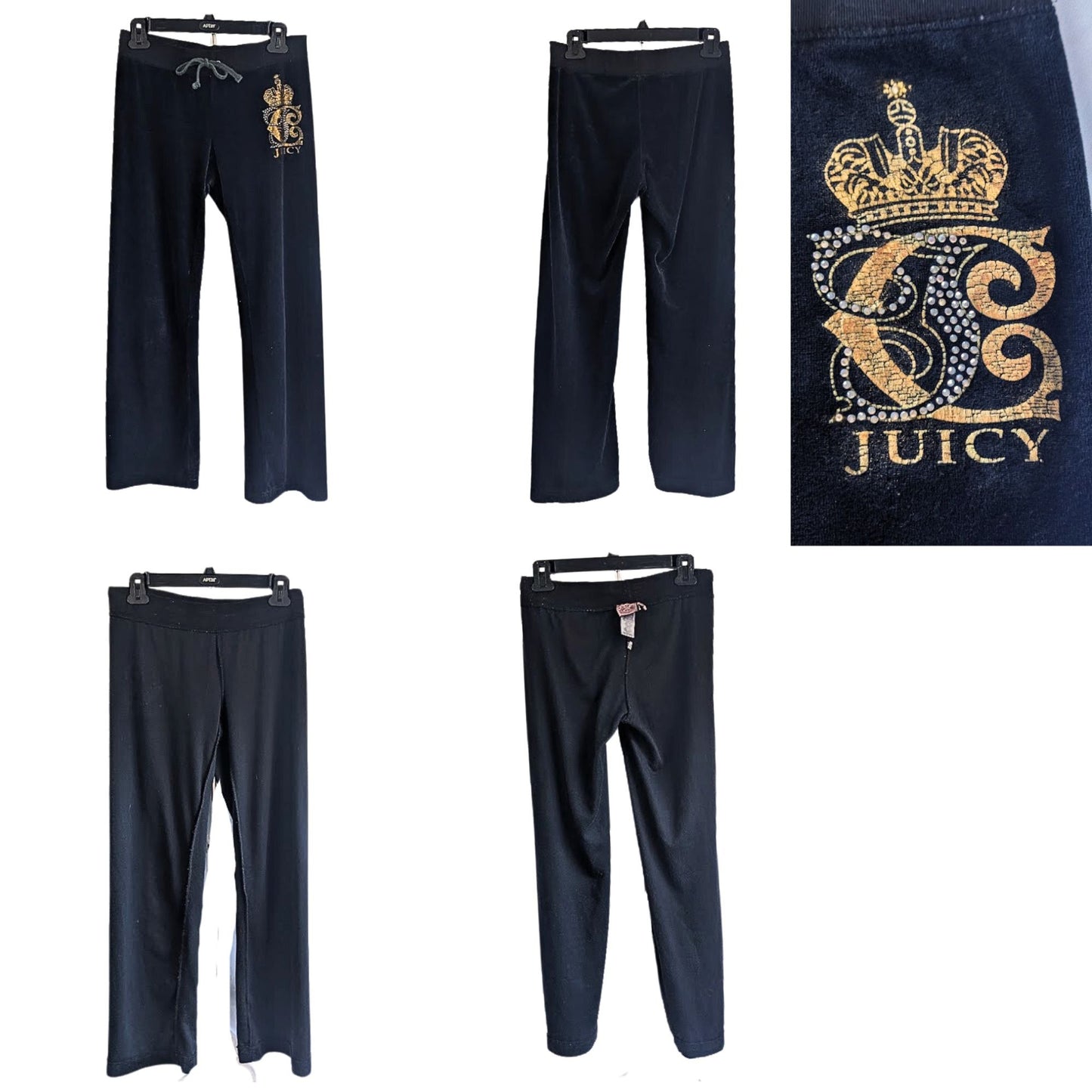 Vtg Y2K JUICY COUTURE 3-pc Velour Tracksuit Matching Set + Bag Top L Pants SP