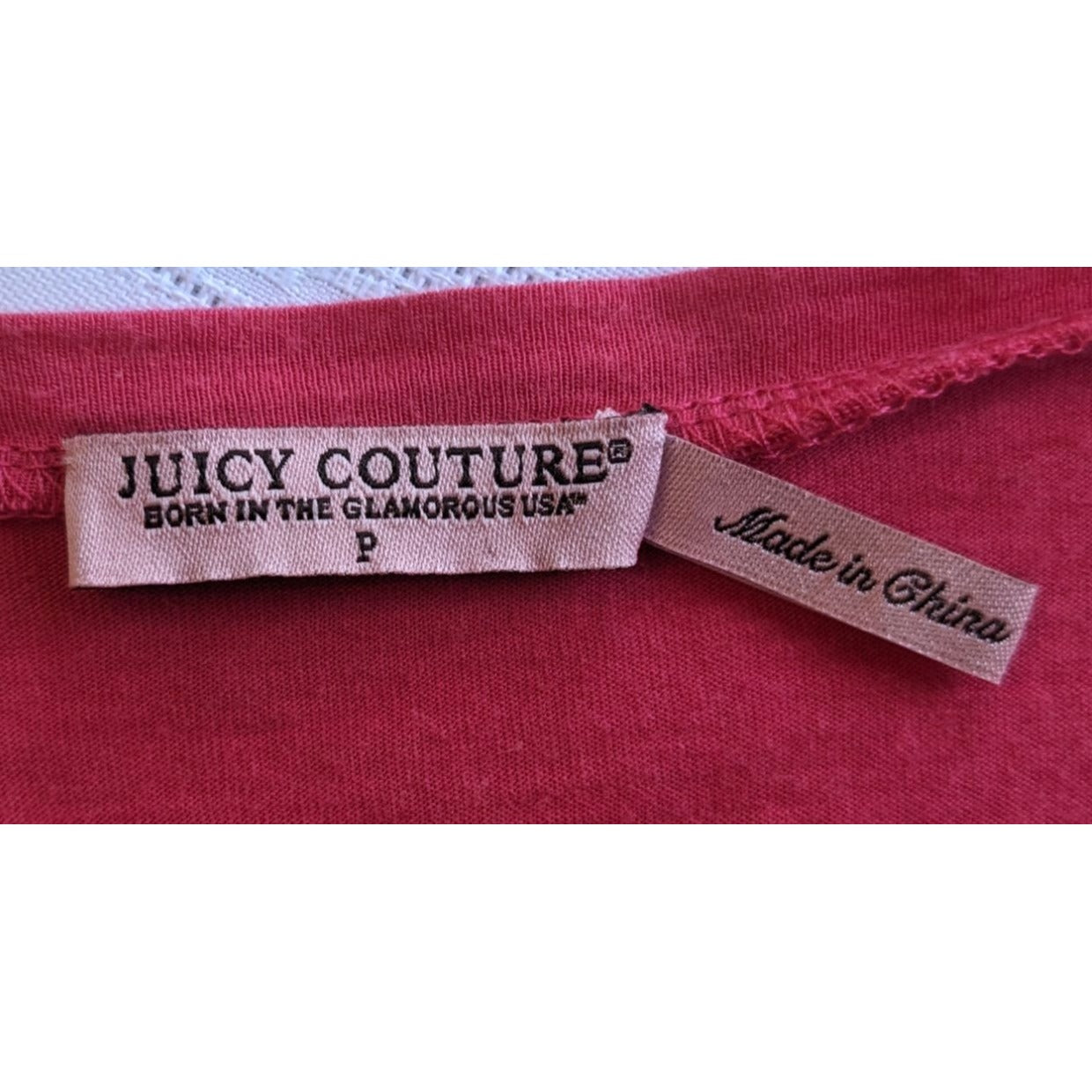 2010 JUICY COUTURE Salmon Pink Mini Dress Bubble Hem Draped Pockets Size SP