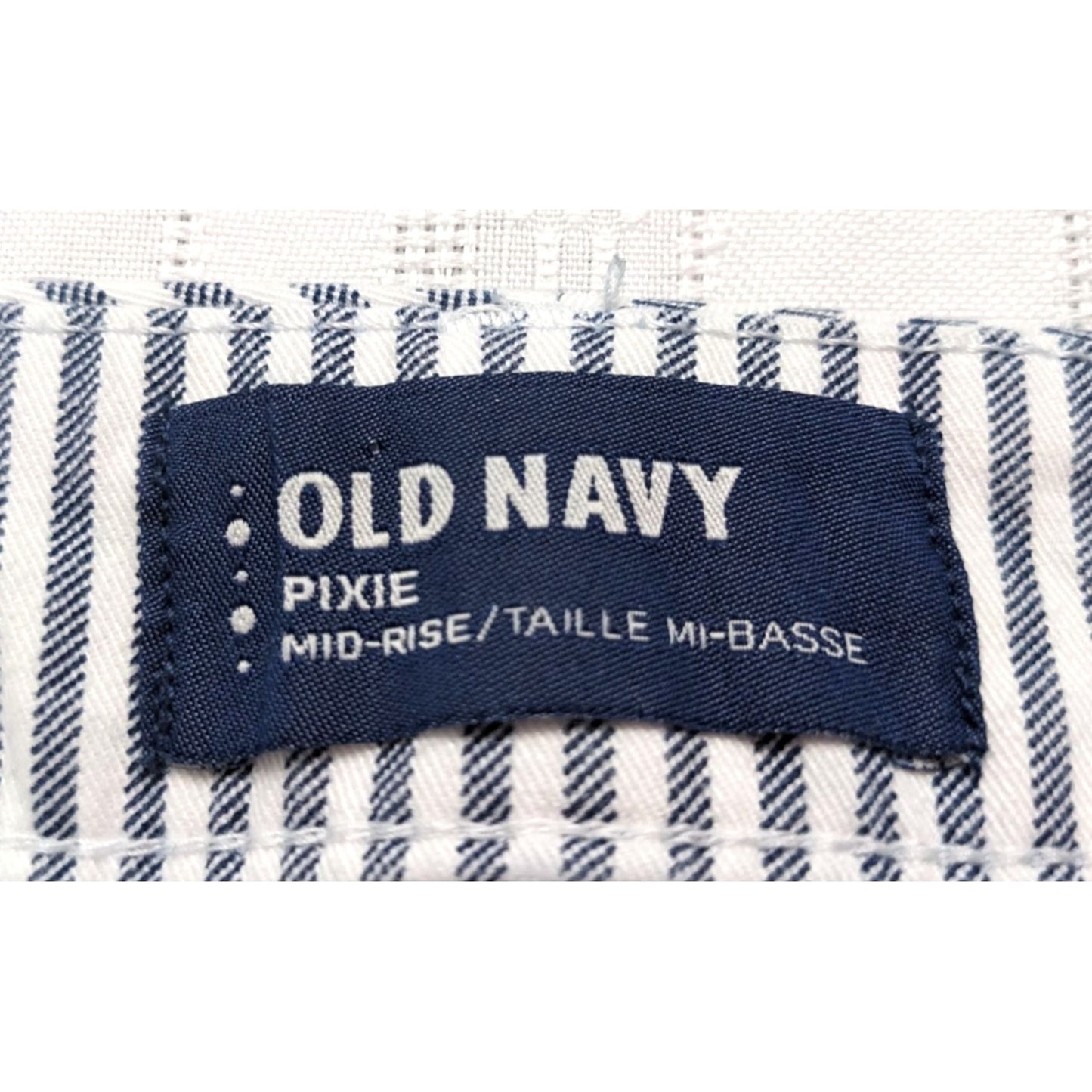 NWOT OLD NAVY Pixie Blue & White Railroad Striped Pants 97% Cotton Size 26P