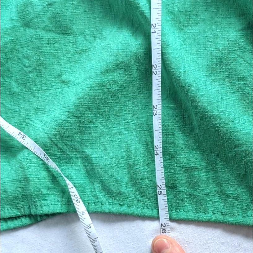 KD. BEAUTIFUL Shamrock Green Linen Blend Belt Tunic Dolman St. Patrick's Sz 3XL