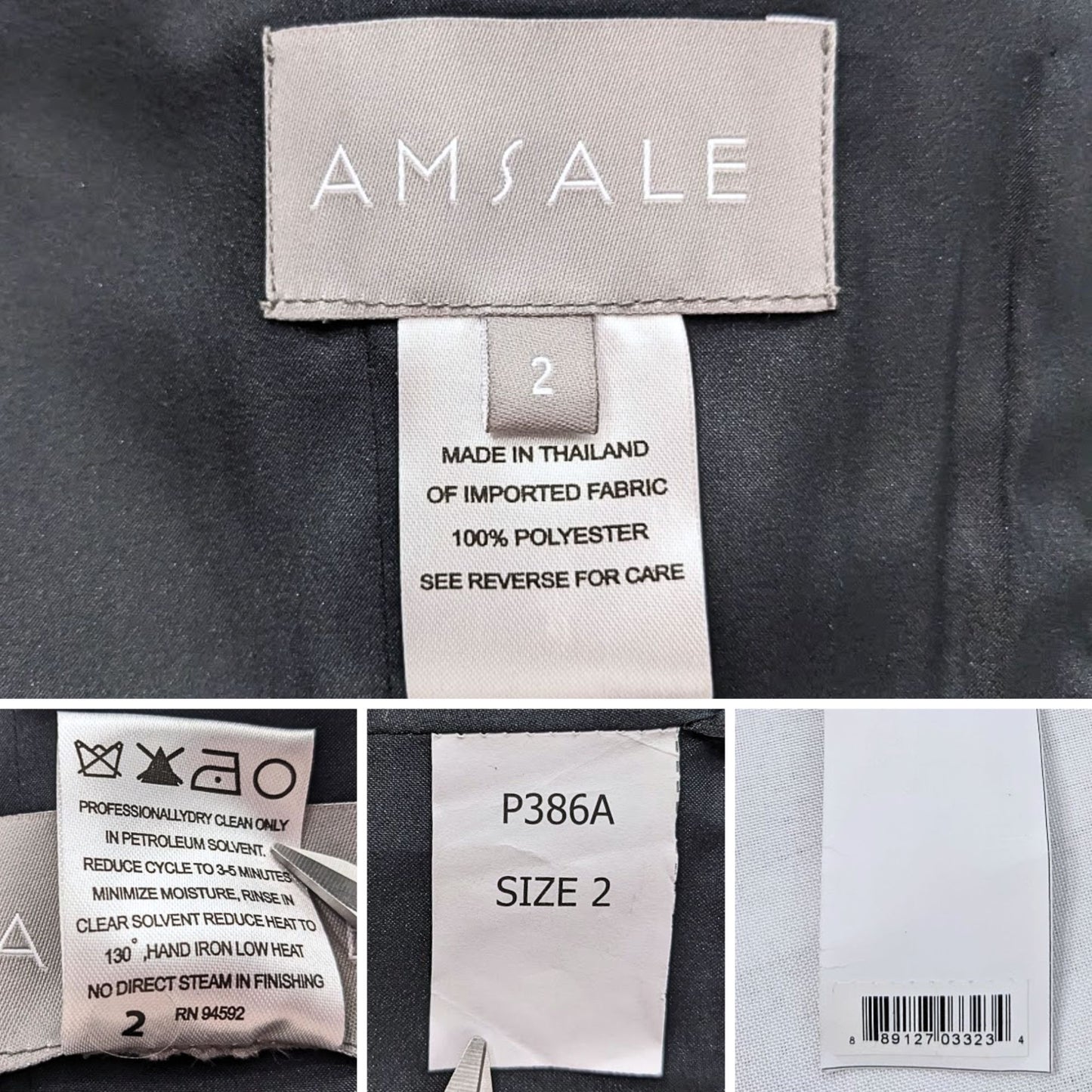 NWT AMSALE Black Faille Foldover Strapless Fit & Flare Midi Dress P386A Size 2