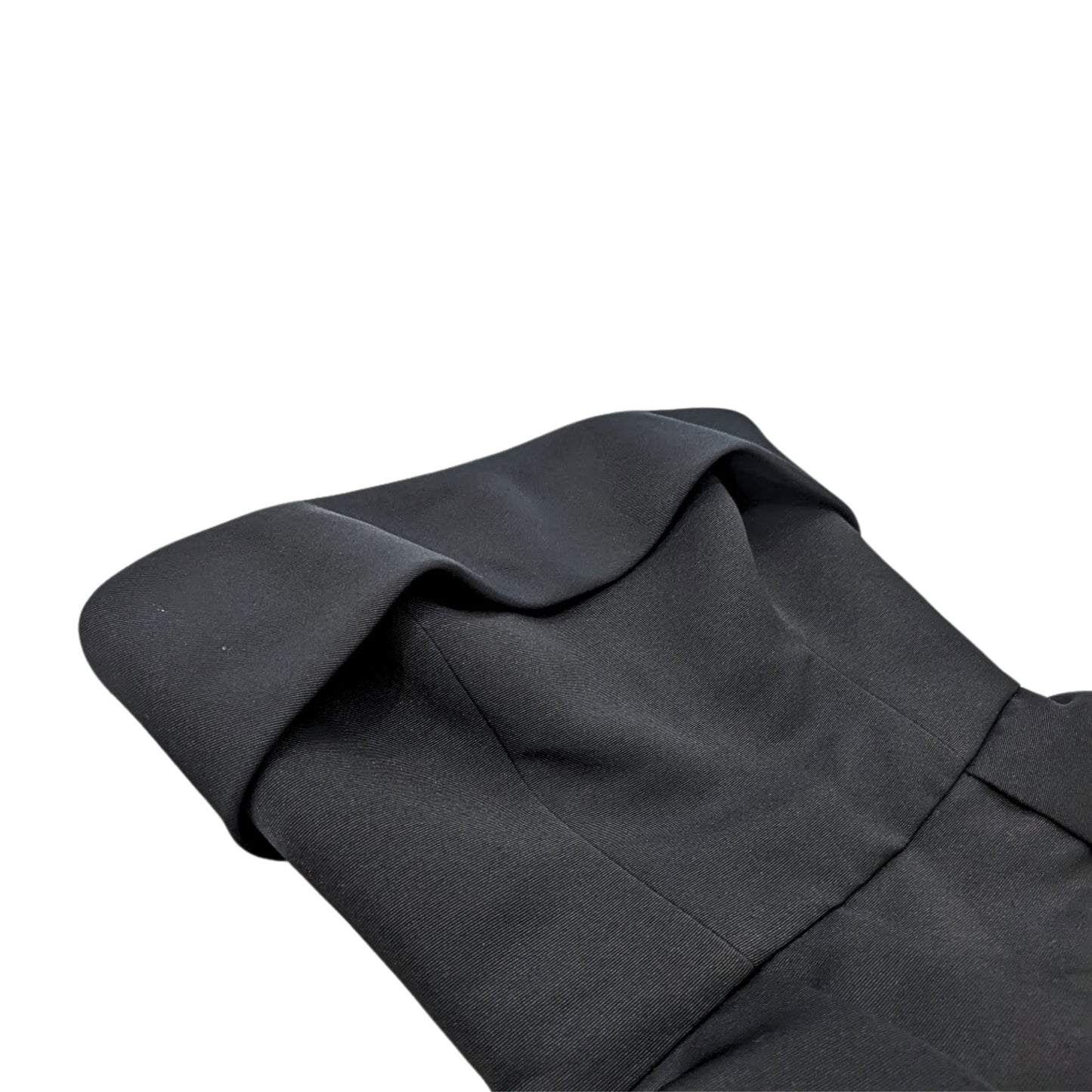 NWT AMSALE Black Faille Foldover Strapless Fit & Flare Midi Dress P386A Size 2