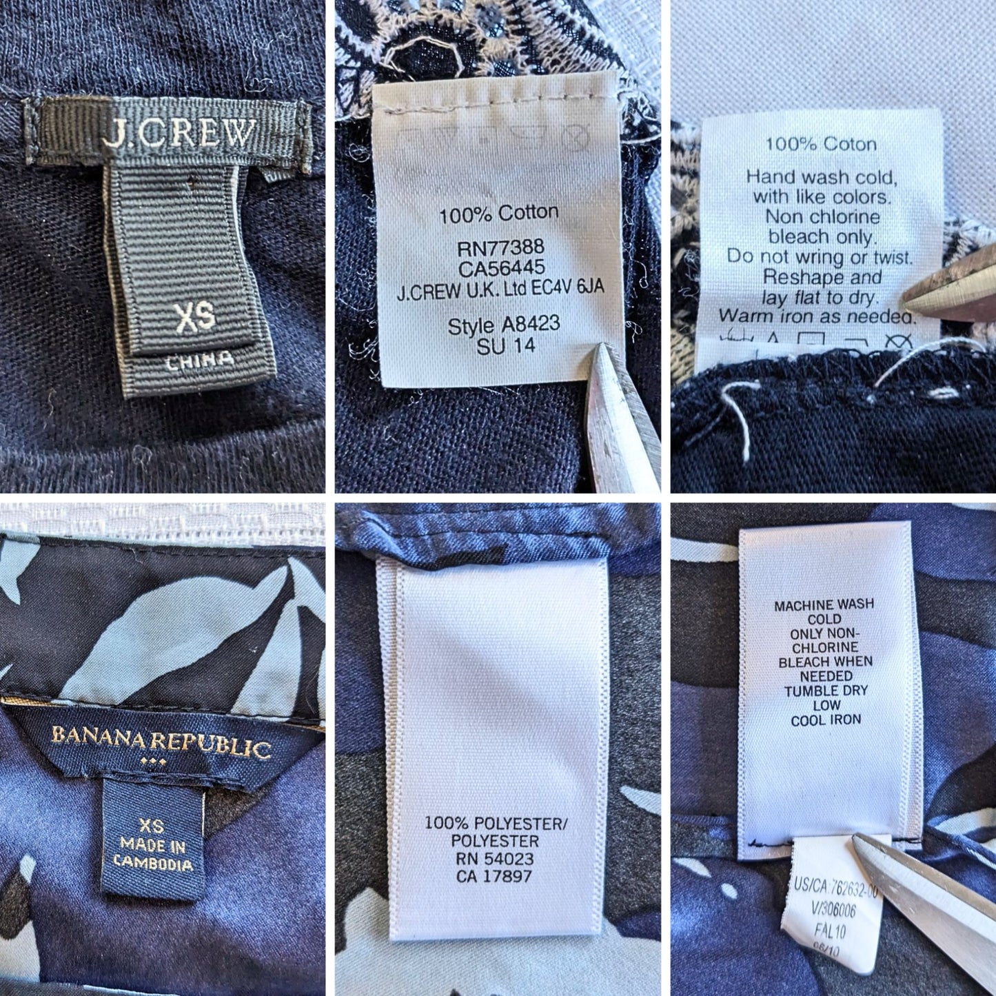 J.CREW & BANANA REPUBLIC Deep Blue Preppy Spring Short Sleeve Tops Set Size XS