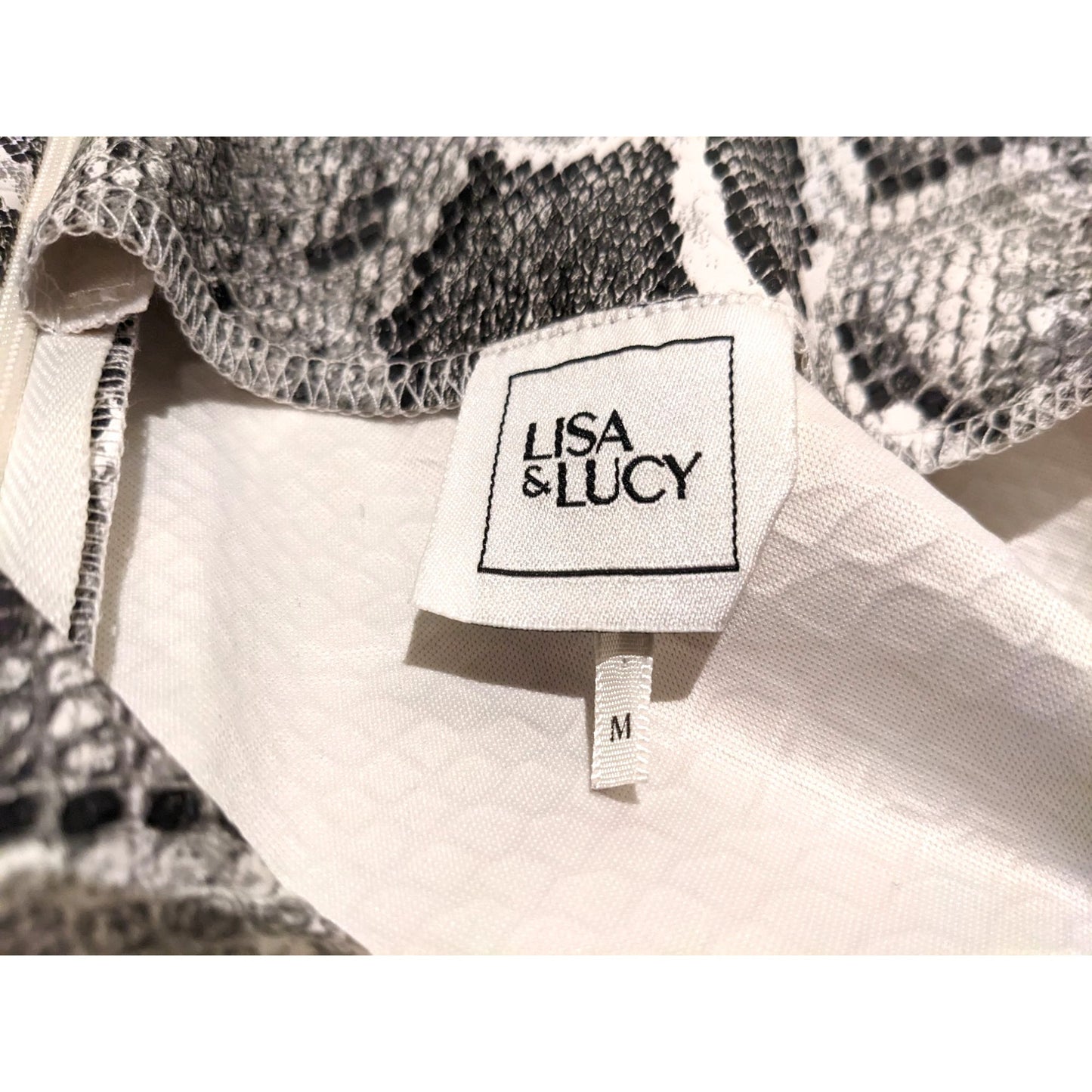 🐍 Lisa & Lucy Faux Snakeskin Mini Skirt Gray and Black Glamcore Womens M