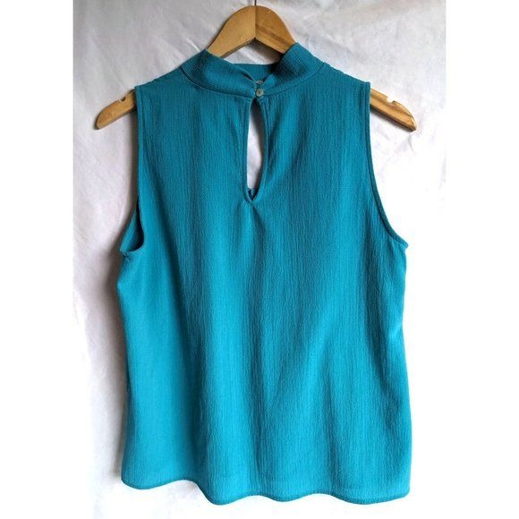 KIM & CAMI Cerulean Blue Tank Cut Out Keyhole Size M