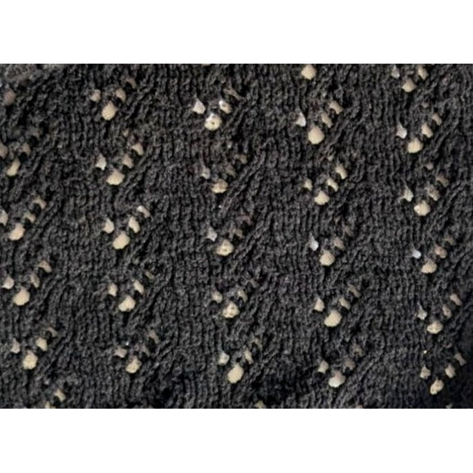 89TH & MADISON Black Crochet Short Sleeve Open Weave Sweater Cotton Blend Size M