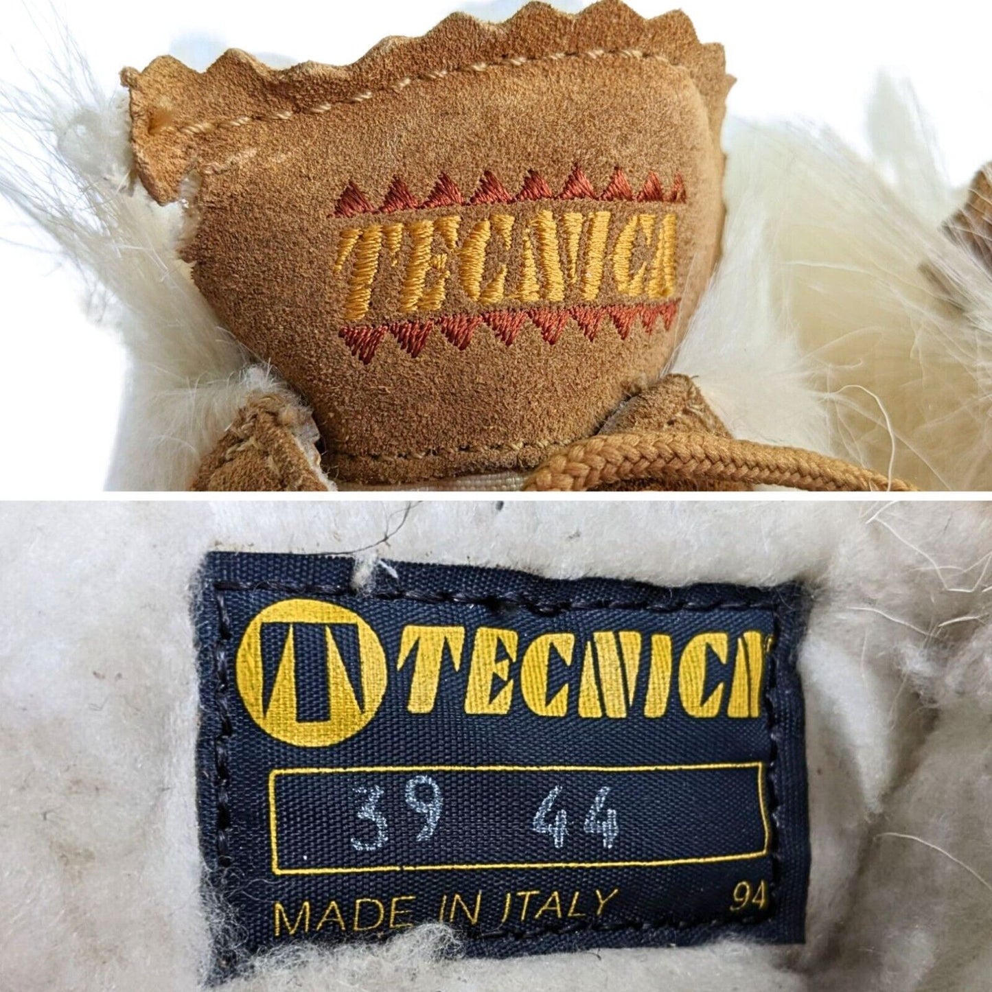 Vtg 80s TECNICA Leather/Goat Hair Navajo Apre Ski Ankle Snow Boots Size 39/8