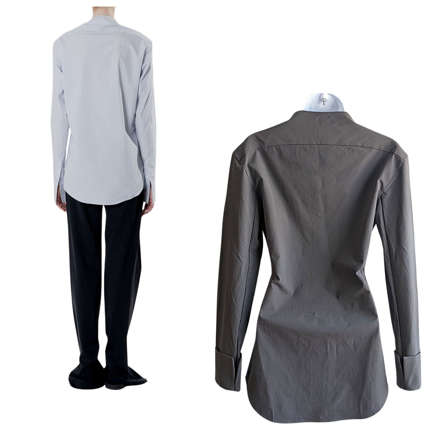 NWOT ABIGAIL LEWIS Lab Shirt Gray Minimalist Avant Garde LS Button Up Size XS/S