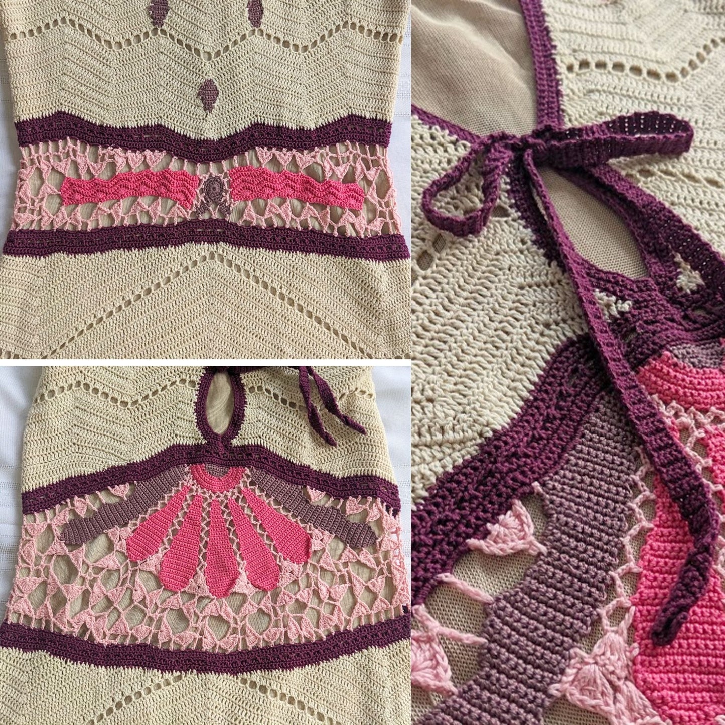 Vtg Y2K 2005 TEMPERLEY LONDON Crochet Boho Midi Dress as worn by Founder Sz 6