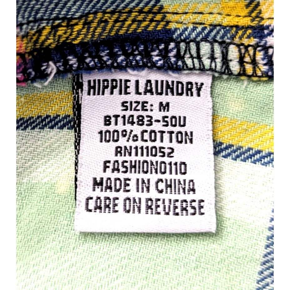HIPPIE LAUNDRY Pastel Acid-Washed 100% Cotton Sleeveless Button Down Size M