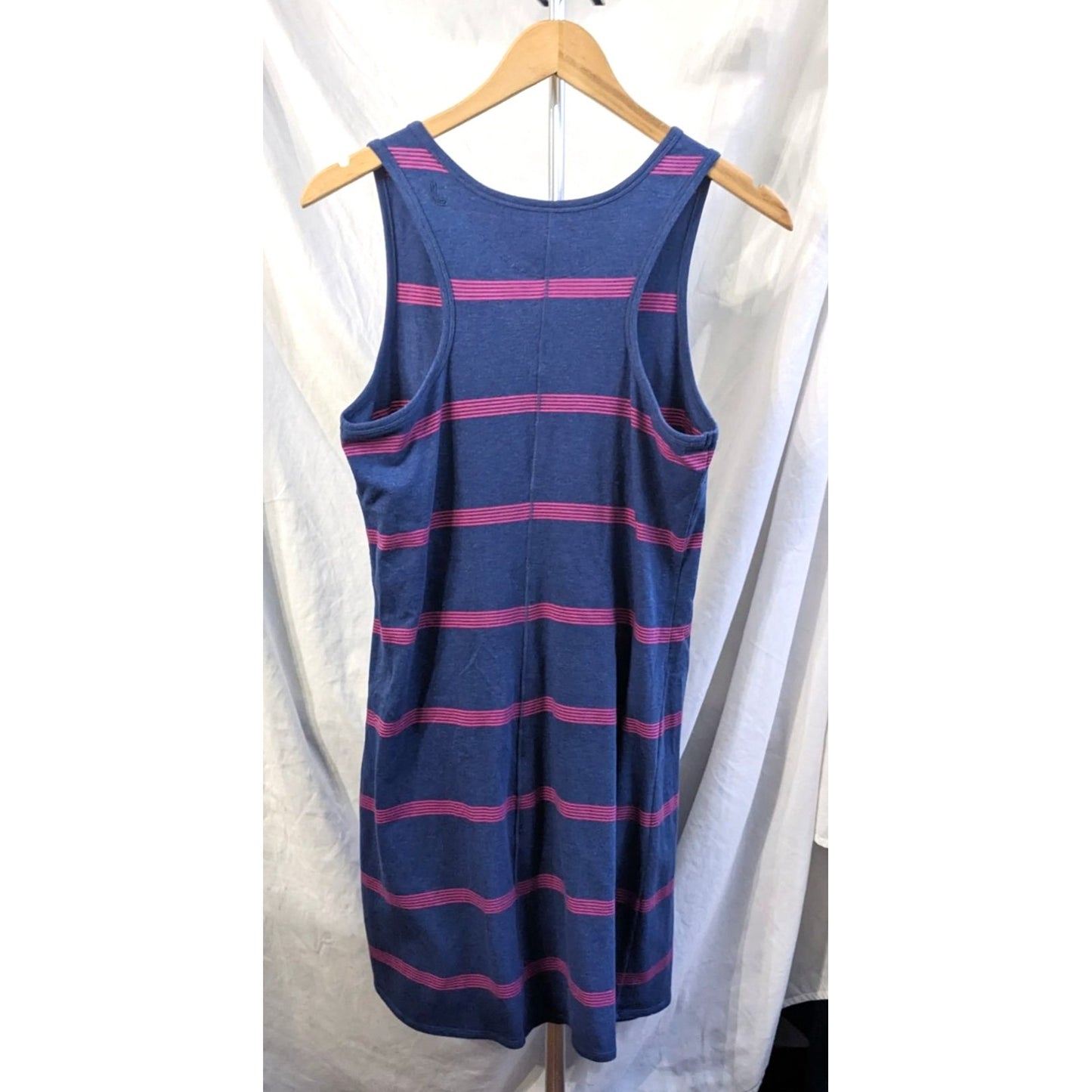 LOLË Anna Blue & Pink Activewear Tank Dress Striped Organic Cotton Size M