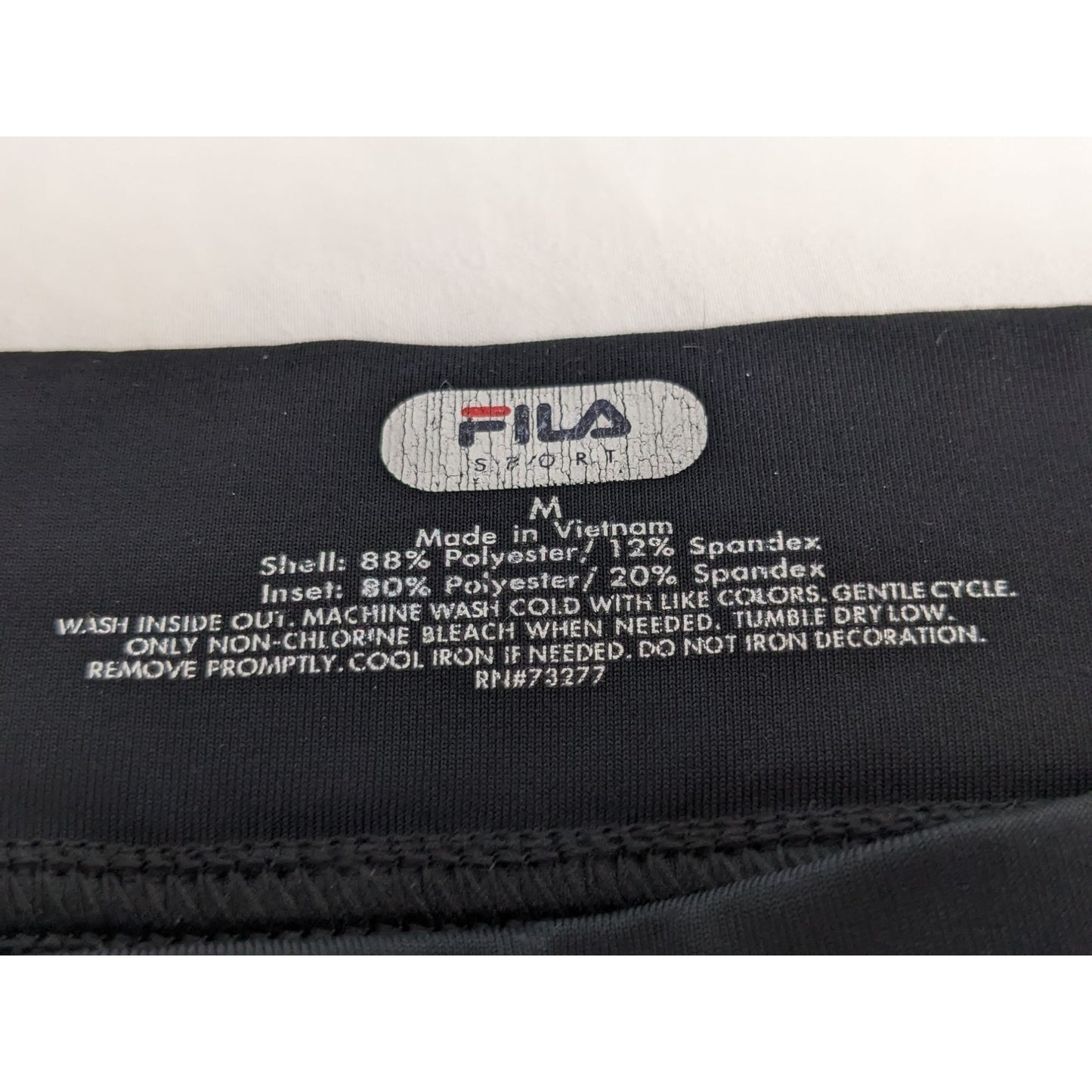 FILA Sport Activewear Capri Bike Shorts Black Size M