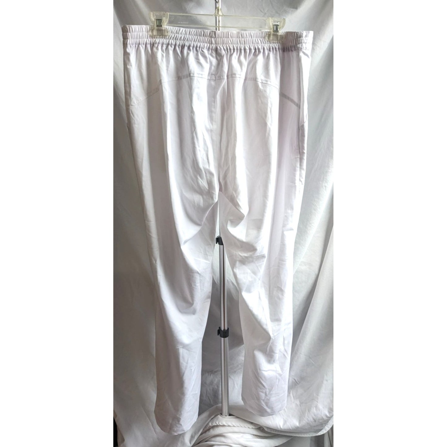 NWOT HEALING HANDS Purple Label Taylor Pure White Drawstring Scrub Pants Size L
