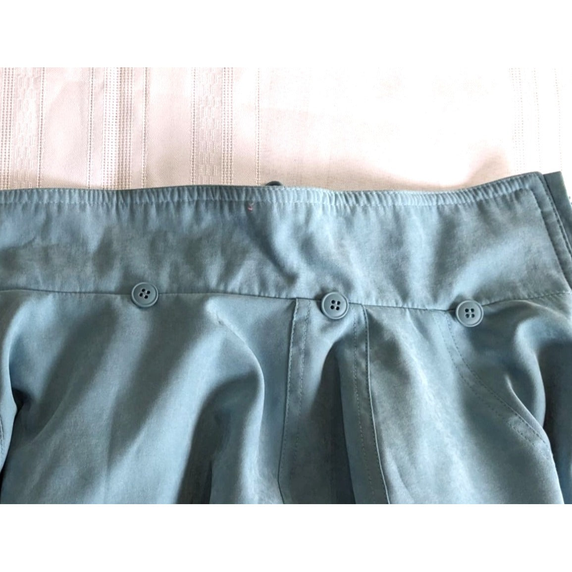 ANNE KLEIN Teal Faux Suede Jacket w/ Zippered Pockets Mid-Weight Springy Size S