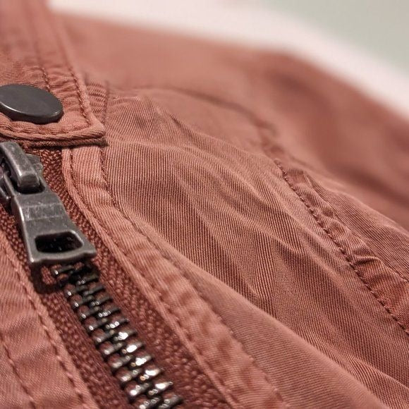 Anthropologie Rust Suede Jacket Cupro Vegan Moto