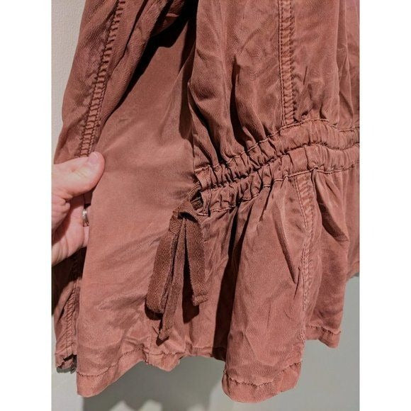 Anthropologie Rust Suede Jacket Cupro Vegan Moto