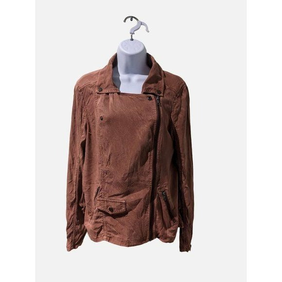 Anthropologie Rust Suede Jacket Cupro Vegan Moto