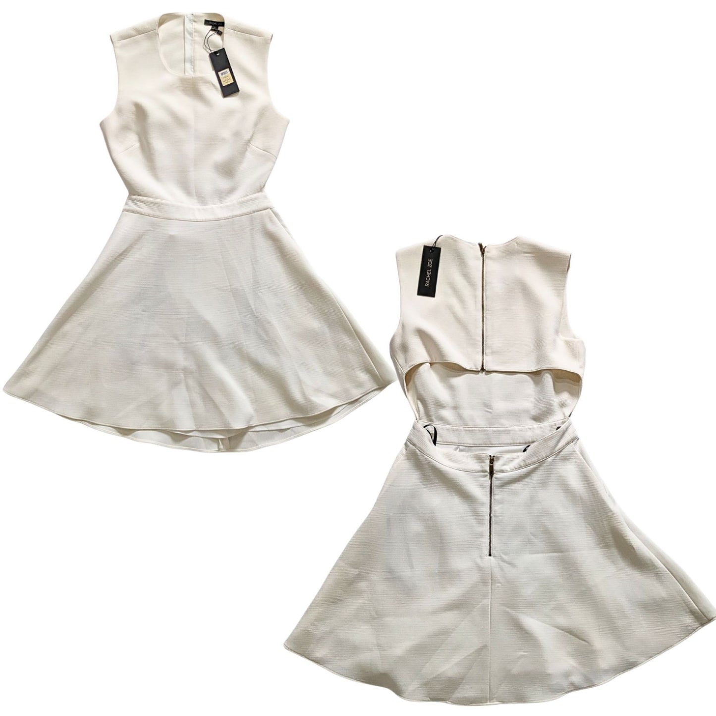 NWT Revolve RACHEL ZOE Leigh Soft White Cut Out Sleeveless Mini Dress Size 6