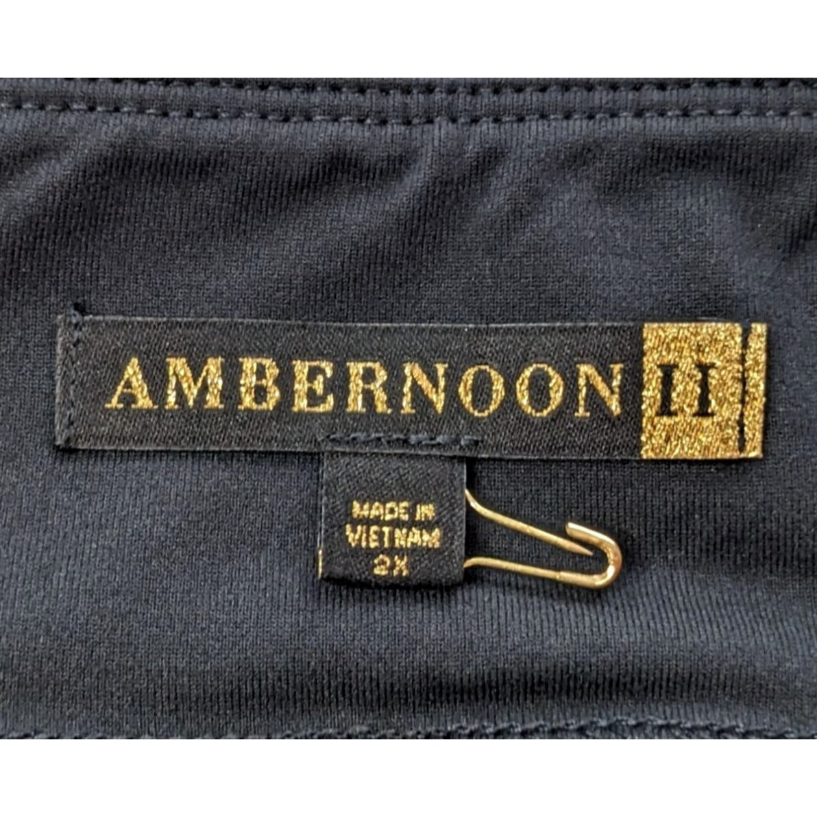 AMBERNOON II Soft Black Elastic Waist Skirted Leggings UPF 50+ Size 2X