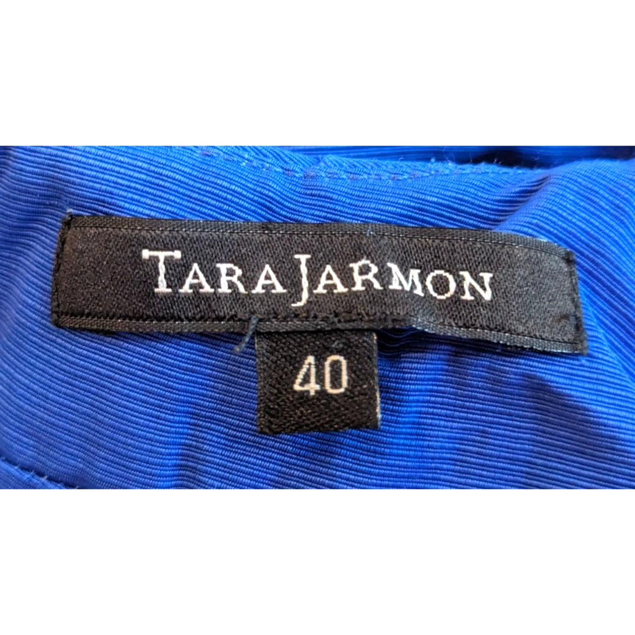 Vintage Y2K TARA JARMON Cobalt Blue Shift Mini Dress Cut Out Back Size 40