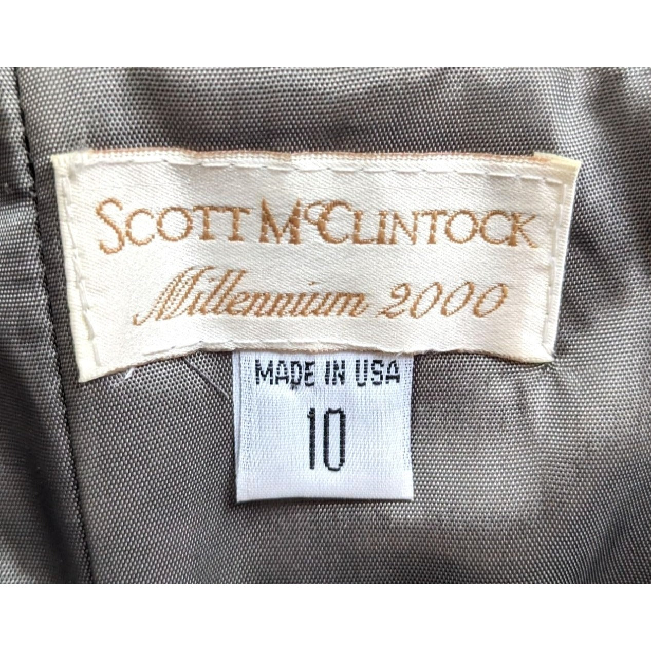 Vintage Y2K SCOTT MCCLINTOCK Millennium 2000 Silver Strapless Prom Dress Size 10