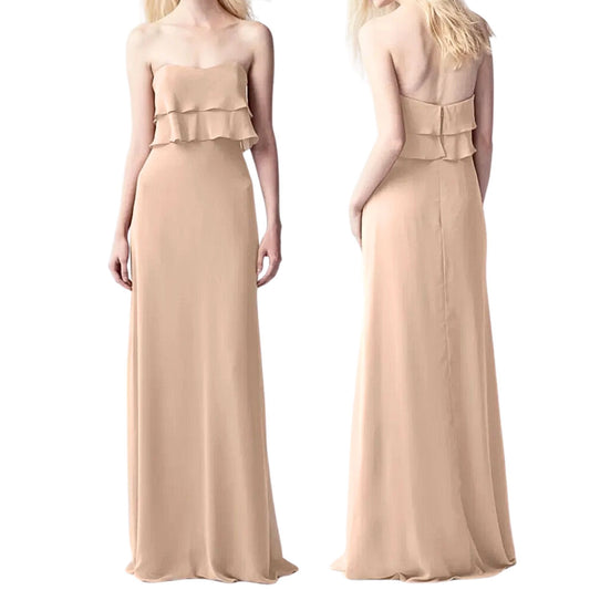 NWT Unaltered JENNY YOO Olivia Desert Rose Strapless Dress Prom Bridesmaid Sz 8