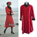 Vtg 80s Princess Diana Dupe LESLIE FAY Red Long Flared Swing Overcoat Size XXL/20