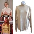 Vintage Y2K CUMRAN Silk Cotton Rachel Green-like Light Tan Knit Turtleneck Sz M