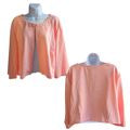 PERCEPTIONS Woman Textured Peach Cropped Embellished Cardigan Blazer Size 3X