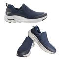 SKETCHERS Archfit Banlin Navy Gray Low Top Slip On Sneakers Men's Size 9.5/42.5