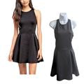 ABERCROMBIE & FITCH Black Cutout Princess Seam Scuba Skater Mini Dress Size S