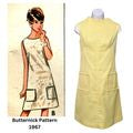 NWT Vintage 60s ROBBIE RIVERS Lemon Yellow Empire Waist Mod Mini Dress Sz 9_S/M