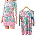 LILLY PULITZER Hollee Lilly of the Jungle Dress 100% Pima Cotton Sheath Size XS