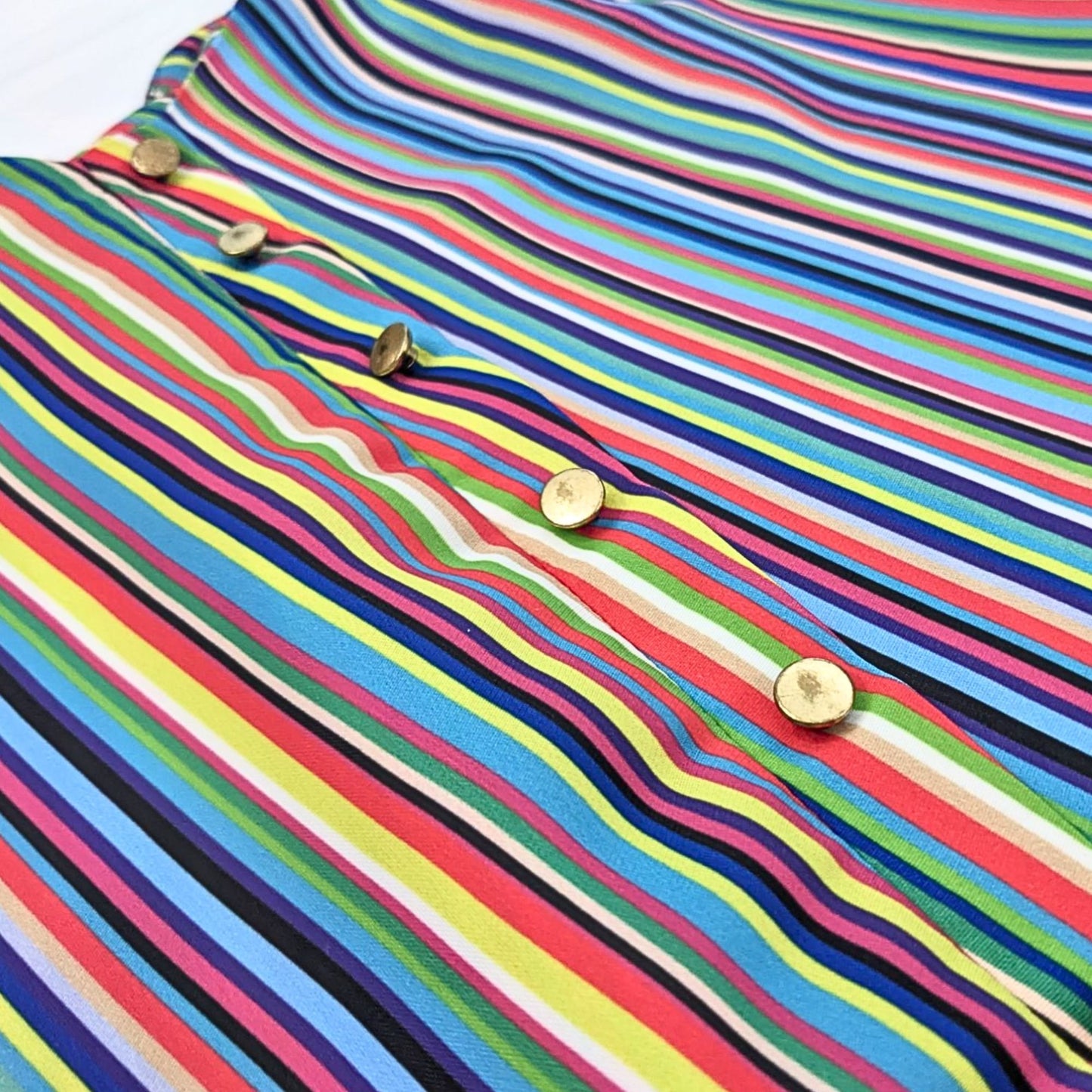 Revolve AMANDA UPRICHARD Rainbow Striped Gold Button Aiden Cami Size SP