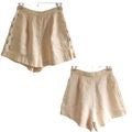 NWOT Anthropologie MON REN Coast Linen Peach High Rise Shorts Cutout Sides Sz S