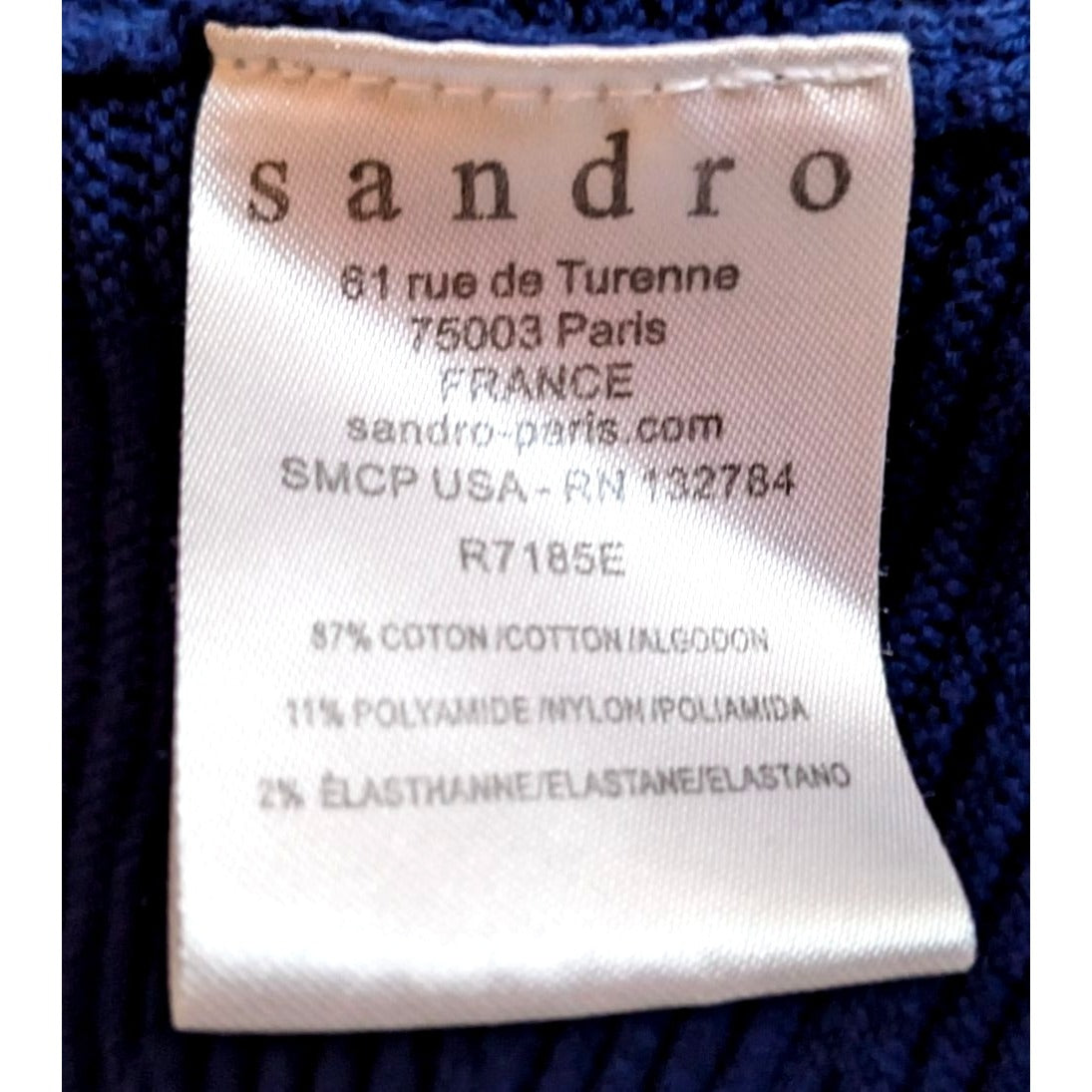 SANDRO Paris Cobalt Blue Knit Dress - Cap Sleeve Skater Fit & Flare Size 2