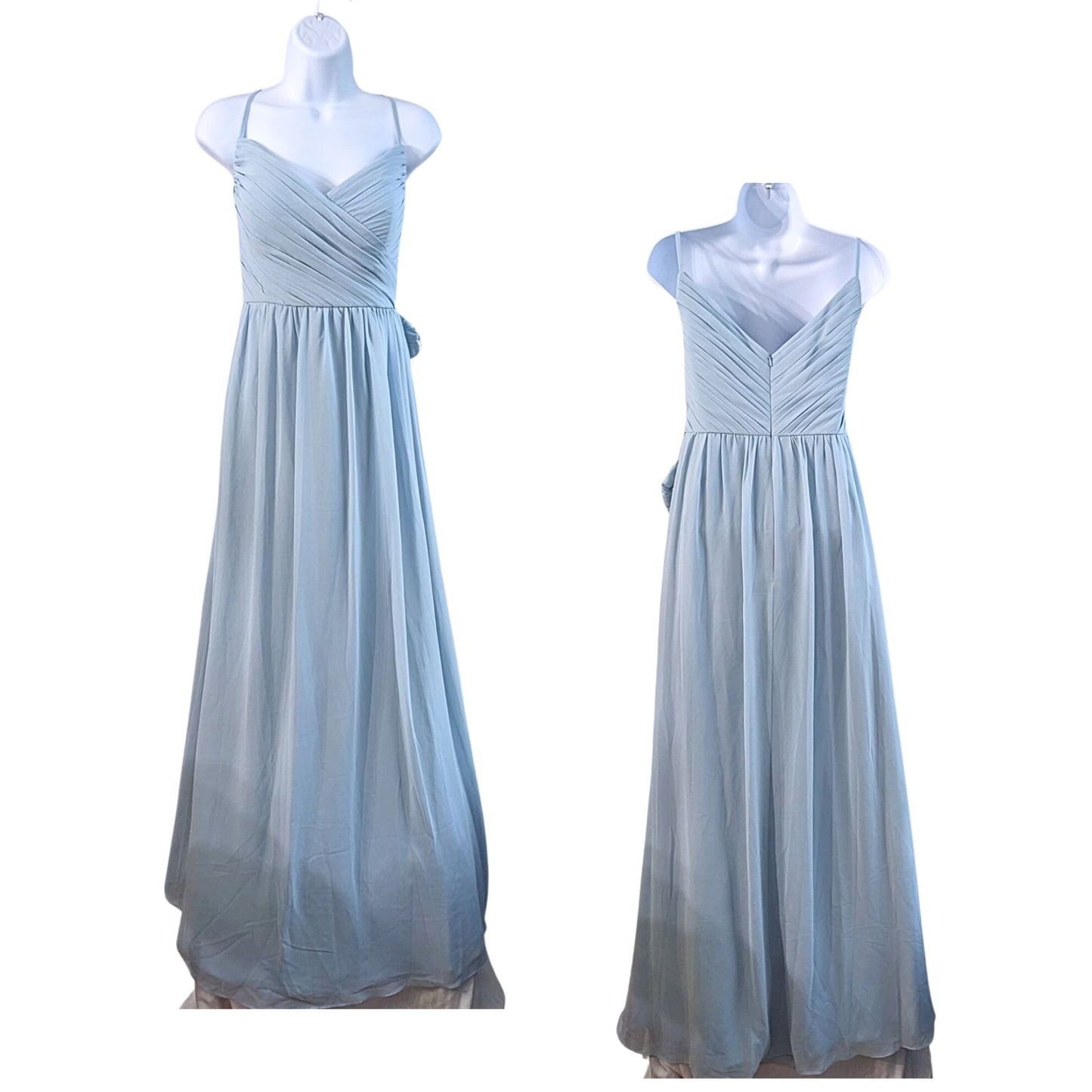 NWT REVELRY Lily Chiffon Light Blue Bridesmaid Dress 9359-R Size 10