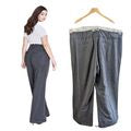 LANE BRYANT Lena Wide Leg Tailored Stretch Gray Pinstripe Trousers Size 28 Long